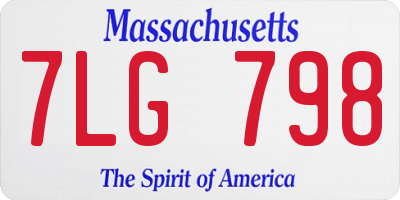 MA license plate 7LG798