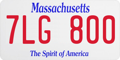 MA license plate 7LG800