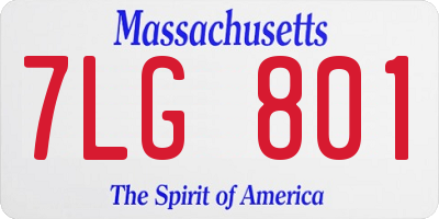 MA license plate 7LG801