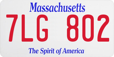 MA license plate 7LG802