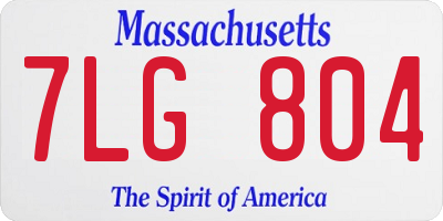 MA license plate 7LG804