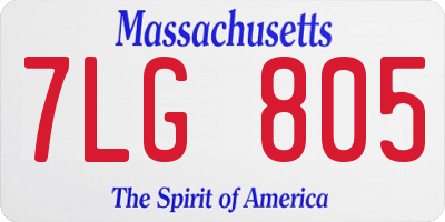 MA license plate 7LG805