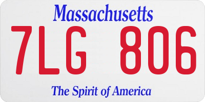 MA license plate 7LG806