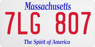 MA license plate 7LG807