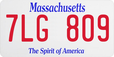 MA license plate 7LG809