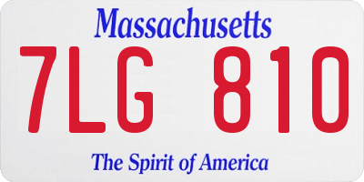 MA license plate 7LG810
