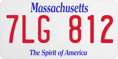 MA license plate 7LG812
