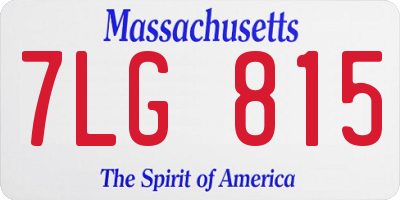 MA license plate 7LG815