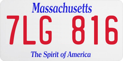 MA license plate 7LG816