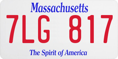 MA license plate 7LG817