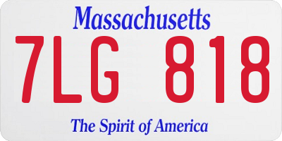 MA license plate 7LG818