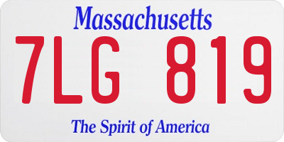 MA license plate 7LG819
