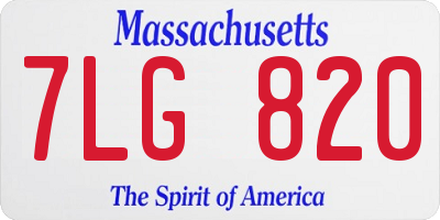 MA license plate 7LG820