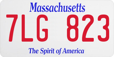 MA license plate 7LG823