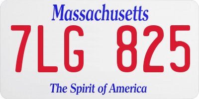 MA license plate 7LG825