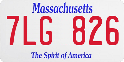 MA license plate 7LG826