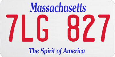 MA license plate 7LG827