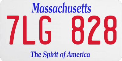 MA license plate 7LG828