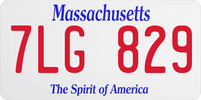 MA license plate 7LG829