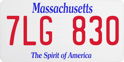 MA license plate 7LG830