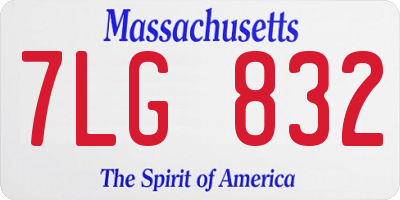MA license plate 7LG832