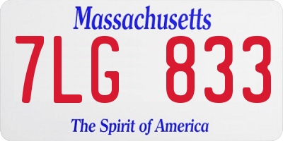 MA license plate 7LG833
