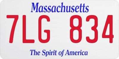MA license plate 7LG834