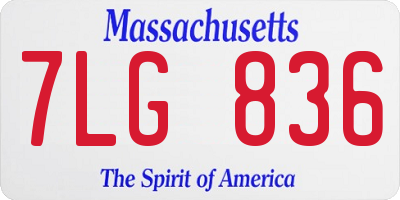 MA license plate 7LG836