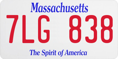 MA license plate 7LG838