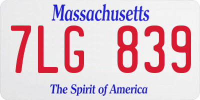 MA license plate 7LG839