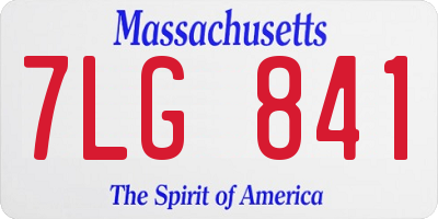 MA license plate 7LG841