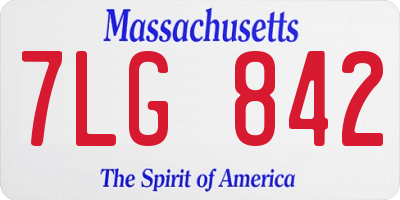 MA license plate 7LG842