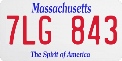 MA license plate 7LG843