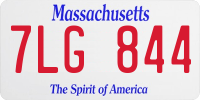 MA license plate 7LG844