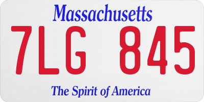 MA license plate 7LG845