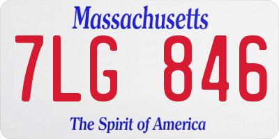 MA license plate 7LG846
