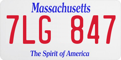 MA license plate 7LG847