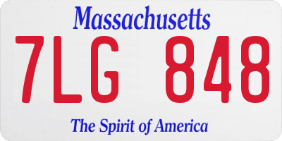 MA license plate 7LG848