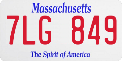 MA license plate 7LG849