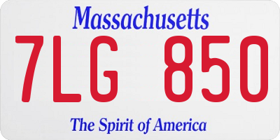 MA license plate 7LG850