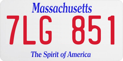 MA license plate 7LG851