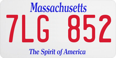 MA license plate 7LG852