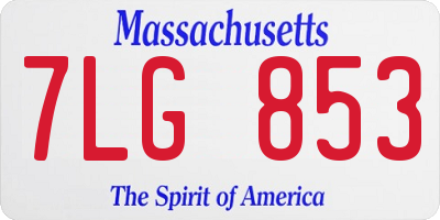 MA license plate 7LG853
