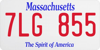 MA license plate 7LG855