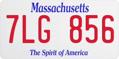 MA license plate 7LG856