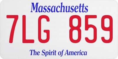 MA license plate 7LG859