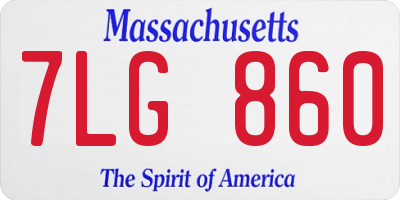 MA license plate 7LG860