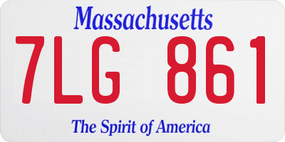 MA license plate 7LG861