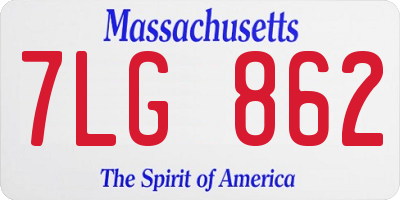 MA license plate 7LG862