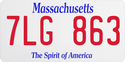 MA license plate 7LG863